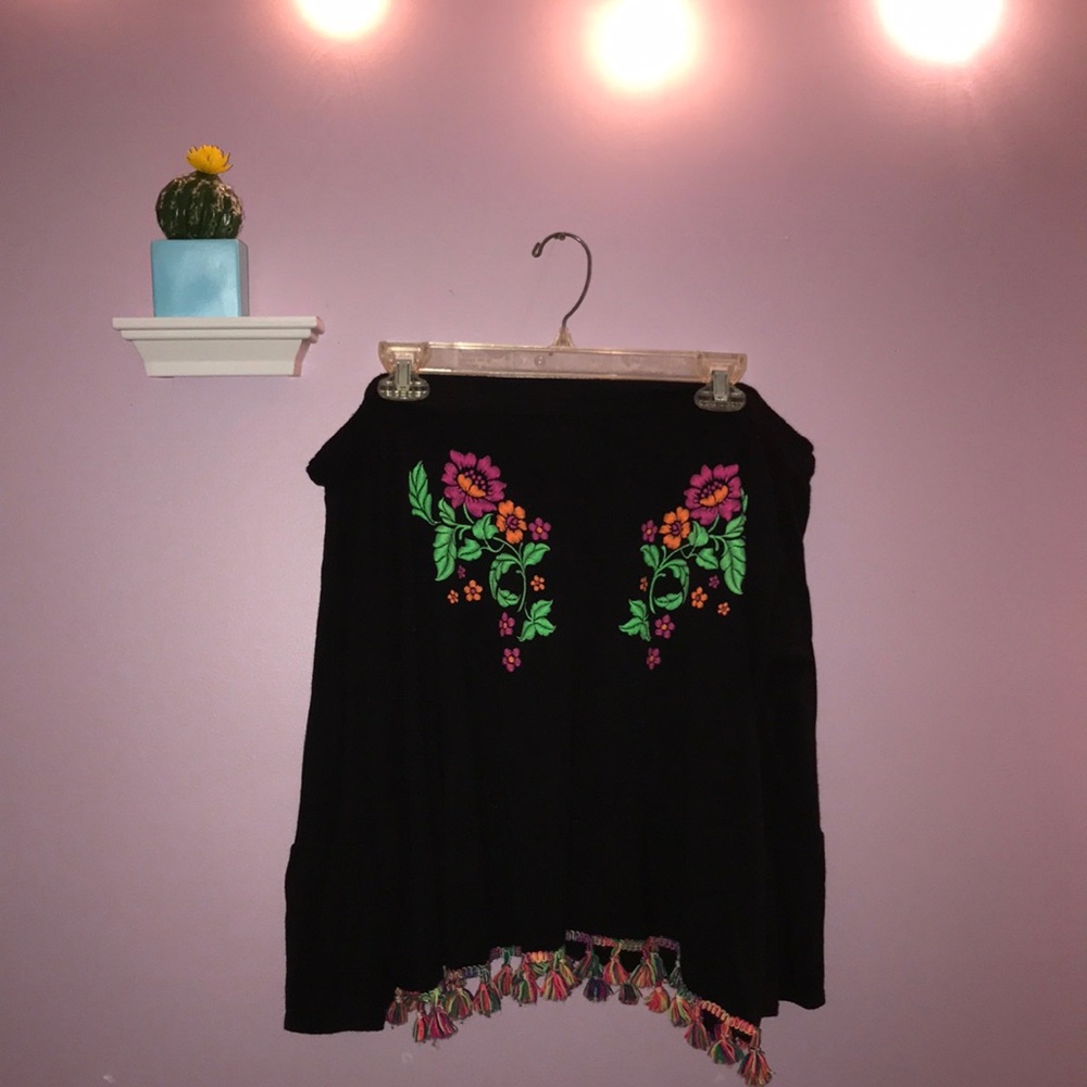 Black floral off the shoulder top